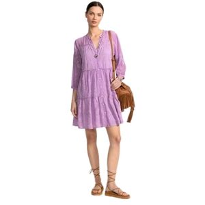 Johnny Was Pink Kimberlee Embroidered Dress C37425-2 Lilac Size Small